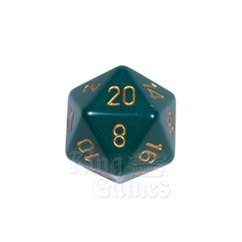 Large D20 - Opaque Dusty Green/Gold