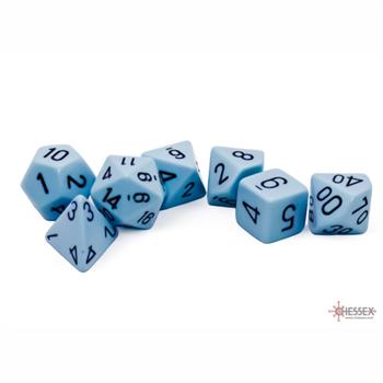 Pastel Opaque Blue/Black Poly 7 Die Set