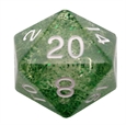 35mm Mega Acrylic d20 Dice - Ethereal Green