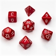 Opaque Red/White Poly 7 Die Set