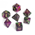Gemini: Green-Purple/ Gold 7-Die Set