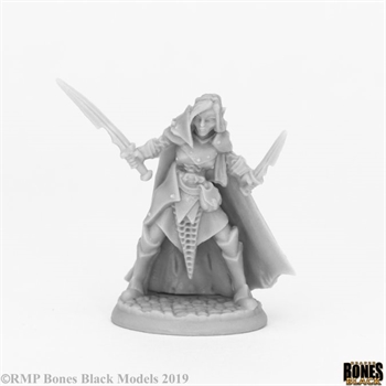 Dark Elf Female Warrior (Bones Black)
