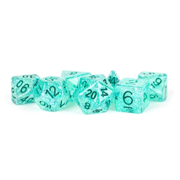 Flash Dice: Teal - 16mm Resin Poly Dice Set