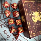 Brand of Cthulhu Dice: Red (9) Incl. Spellbook Box