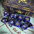 Elder Dice: Blue Astral Elder Sign (9) Incl. Spellbook Box