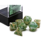 Mini Dice Gemini: Marble/Green 7-Die Set