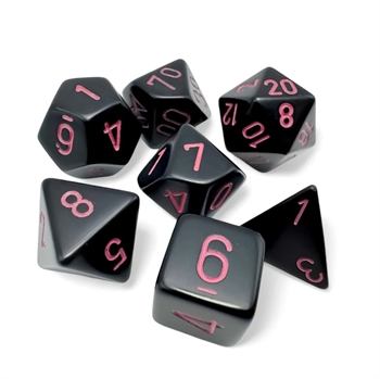 Opaque Black/Pastel Pink Poly 7 Die Set