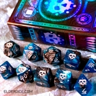 The Grimm Elder Dice: Silver on Cyan and Black (10) Incl. Spellbook Box