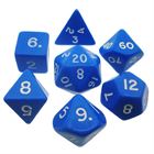 Opaque Blue/White Poly 7 Die Set