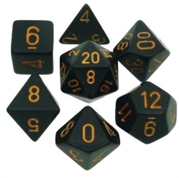 Opaque Black/Gold Poly 7 Die Set