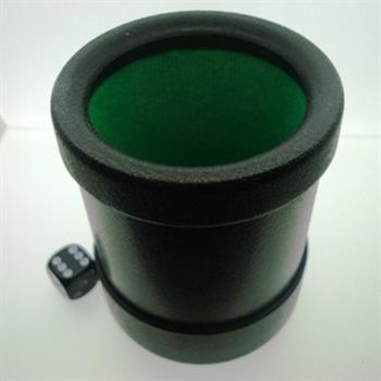 Black Plastic Dice Cup (Green Lined)