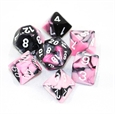 Gemini: Black-Pink/ White 7-Die Set