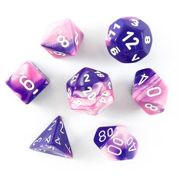 Gemini: Pink-Purple/White 7-Die Set
