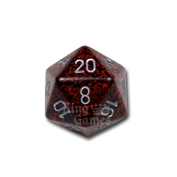 Large D20 - Speckled Silver Volcano