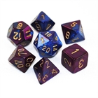 Gemini: Blue-Purple/Gold 7-Die Set