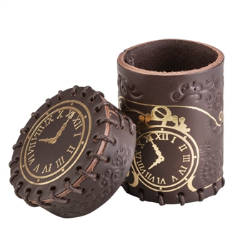 Steampunk Brown & golden Leather Dice Cup